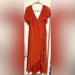 Elegant Orange Women's Dress